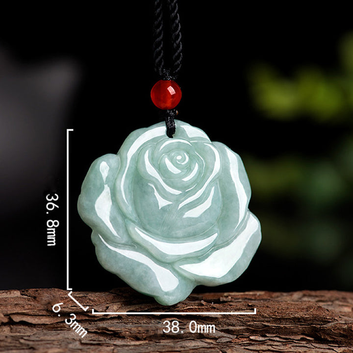 Collana con ciondolo a corda con motivo a loto in Buddha Stones, abbondanza e prosperità