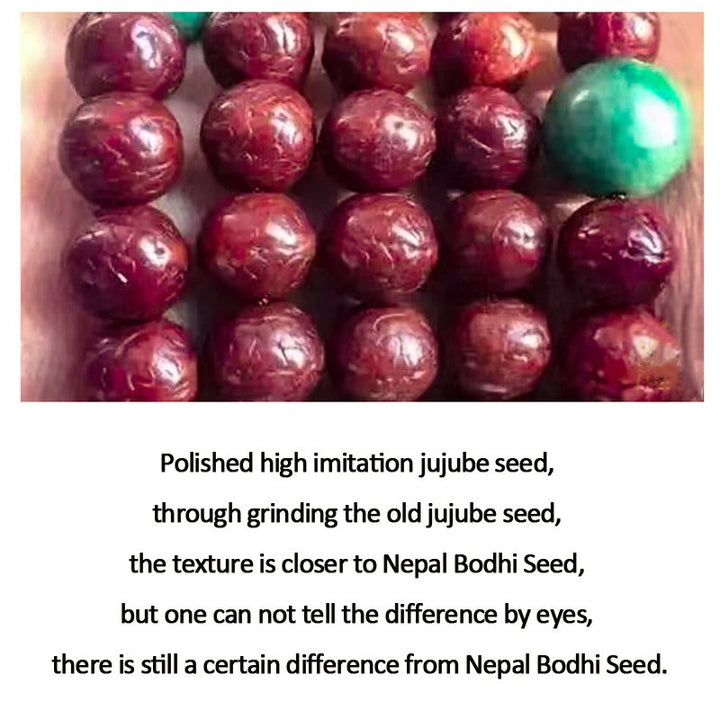 Buddha Stones 108 Mala Beads Nepal Bodhi Seed Fortuna Ricchezza Braccialetto con Nappa - image 13