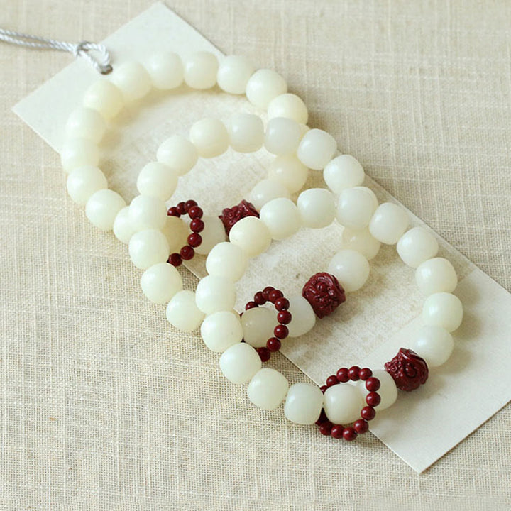 Buddha Stones Semi di Bodhi naturale Cinabro Leone danzante Charm Saggezza Armonia Polso Mala - image 5