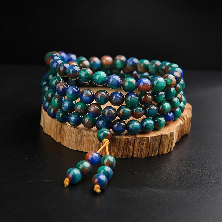 Buddha Stones Colorato Sea Willow Mala Braccialetto Anello Positivo - 8mm*108 - image 0
